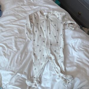 Cozy Cream Palm Print Kids Footie